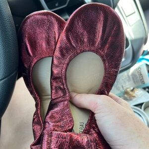Excellent Used Condition - worn once - Red Shimmer Storehouse Flats Size 8.5